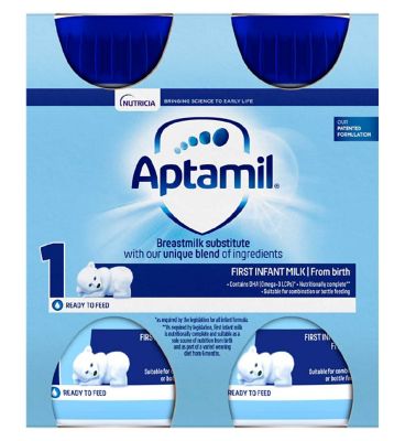 Aptamil 1 First Baby Milk Formula Multipack From Birth 4x200ml