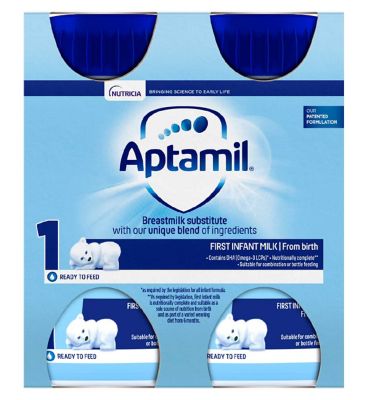 Aptamil 1 First Baby Milk Formula Multipack From Birth 4x200ml - £3.5 -  Compare Prices