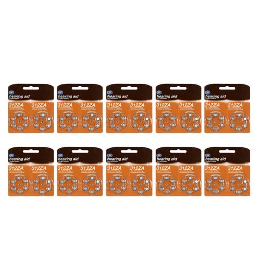 Boots 312ZA Hearing Aid Battery - pack of 12 batteries;Boots Hearing Aid 312ZA Battery 12 Batteries;Boots batteries 312ZA 12s 10 Pack Bundle (120 batteries)