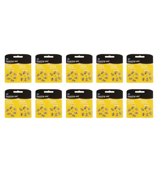 Boots 10ZA Hearing Aid Battery - pack of 12 batteries;Boots Hearing Aid 10ZA Battery 12 Batteries;Boots batteries 10ZA 12s 10 Pack Bundle (120 batteries)