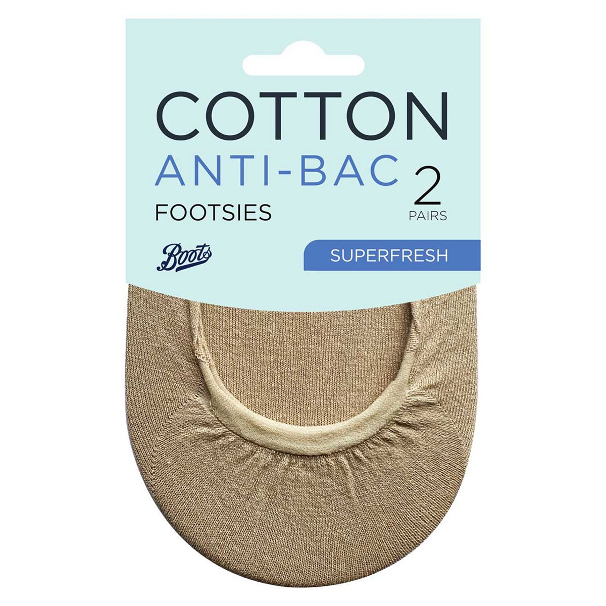   Cotton Footsies Antibacterial Finish 2 Pairs Multicolor