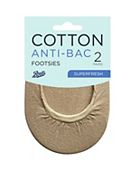 Boots Cotton Footsies Antibacterial Finish 2 pairs