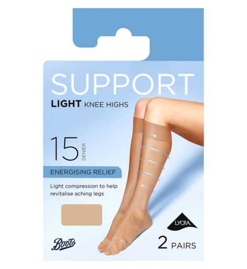 Boots Light Support Knee High Natural Tan