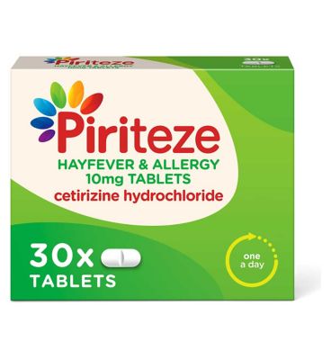 Piriteze Allergy Relief Tablets Cetirizine 30s