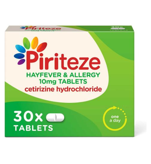Piriteze Antihistamine Allergy Relief Tablets, Cetirizine – Pack of 30