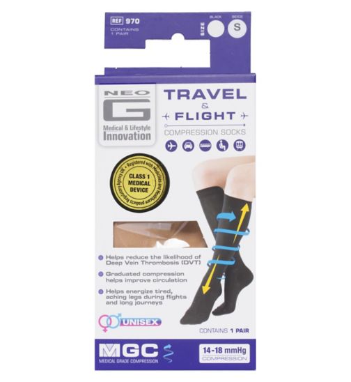 Neo G Travel and Flight Compression Socks Small Beige