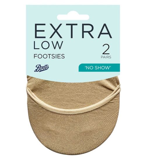 Boots Extra Low Cotton Footsies 2 pairs Nude One Size