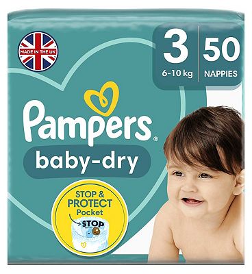 Pampers Baby Dry Size 3 (Midi) Essential Pack 50 Nappies