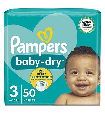 Pampers Baby Dry Size 3 (Midi) Essential Pack 50 Nappies