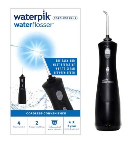 Waterpik Black Cordless Plus Water Flosser WP-462UK