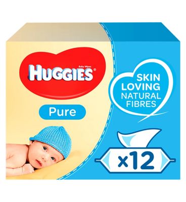Huggies Pure Baby Wipes, 12 x 56 pack 