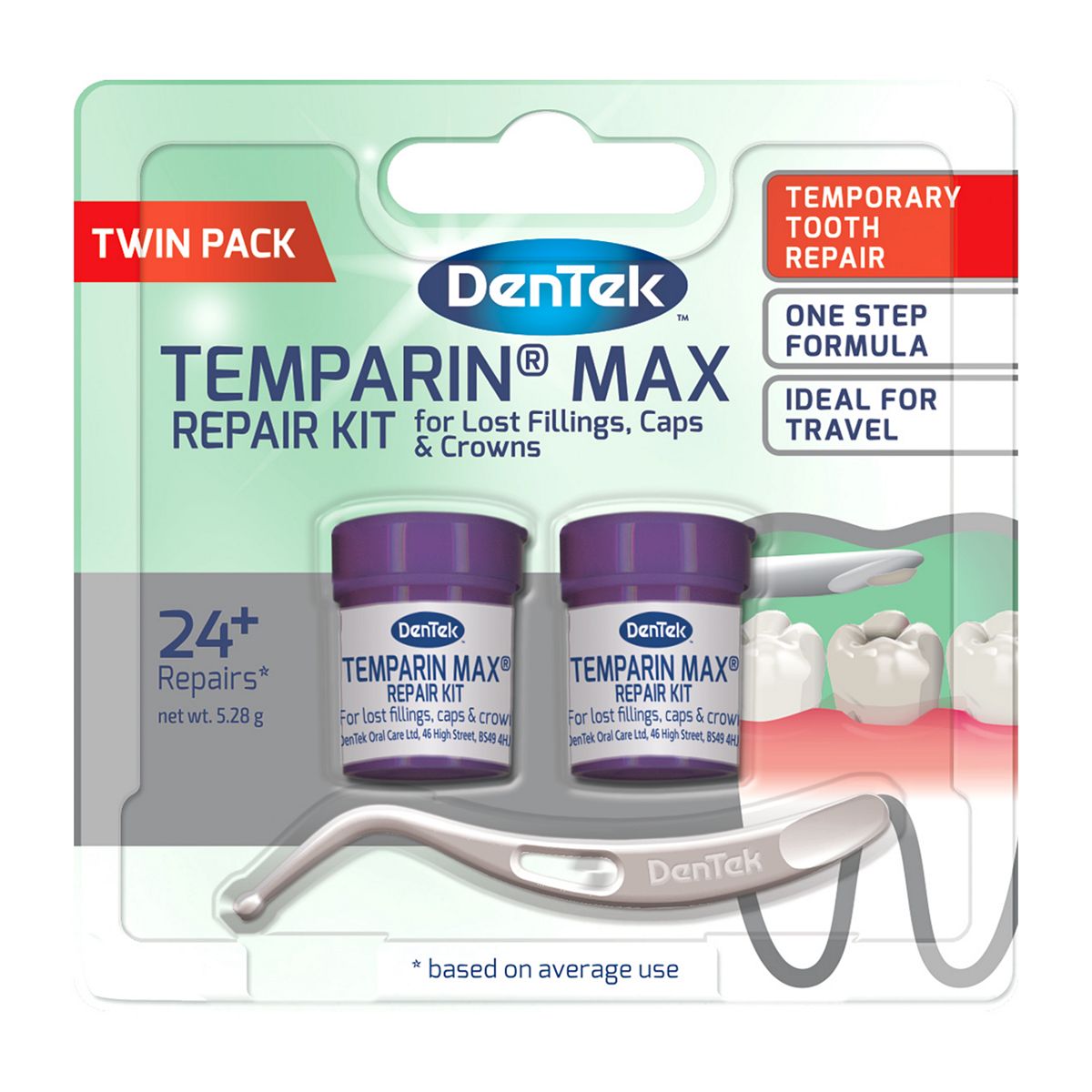 Dentek Temparin Max Dental Repair Kit Twin Pack - 24+ Repairs