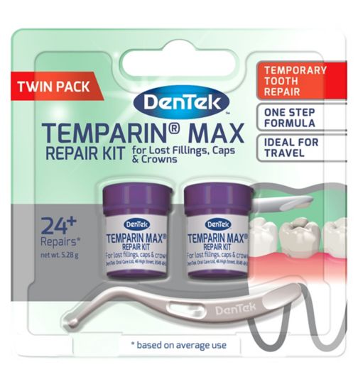 DenTek Temparin Max Dental Repair Kit Twin Pack - 24+ Repairs