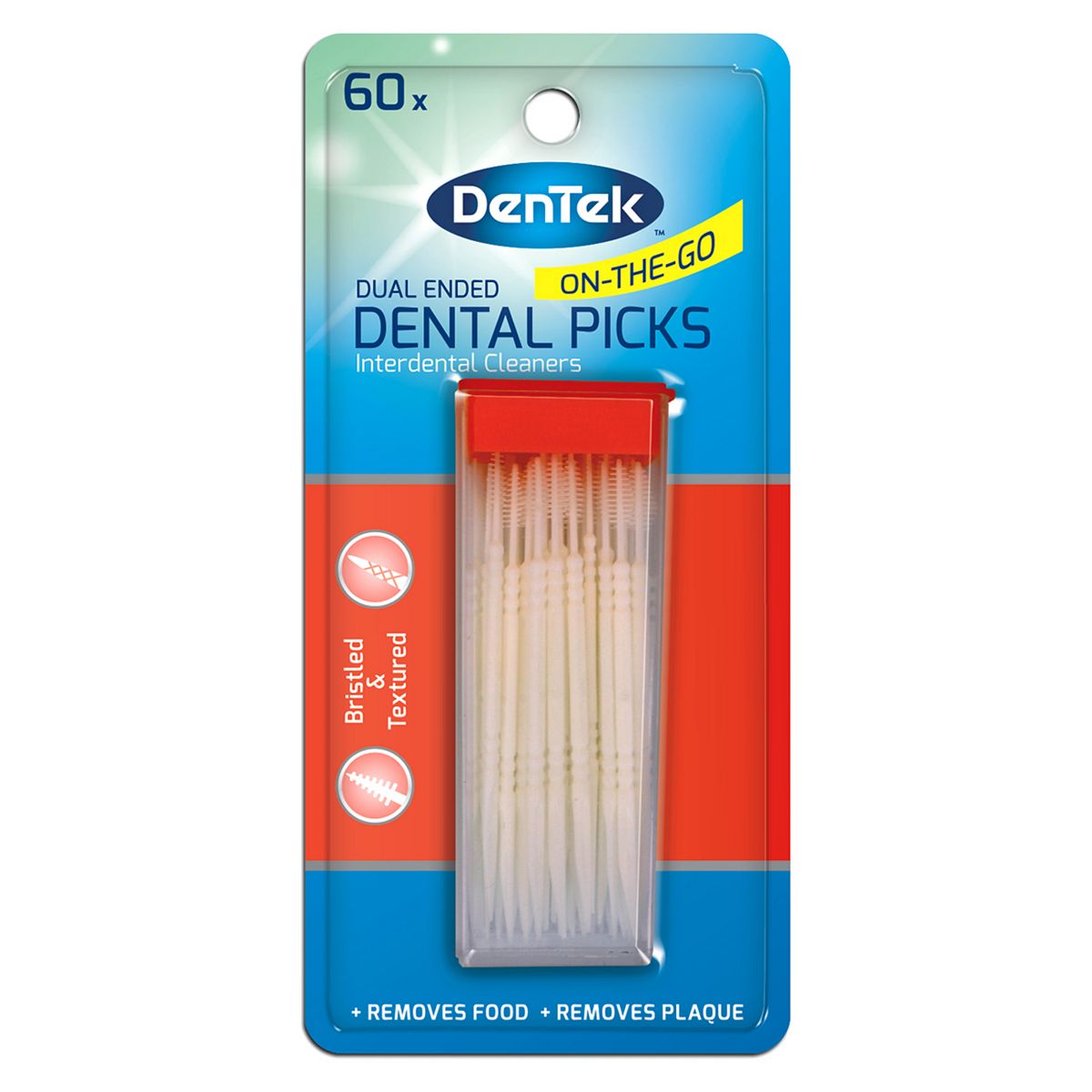 Dentek Dual Ended Dental Tooth Picks For Interdental Cleaning - 60 Pack