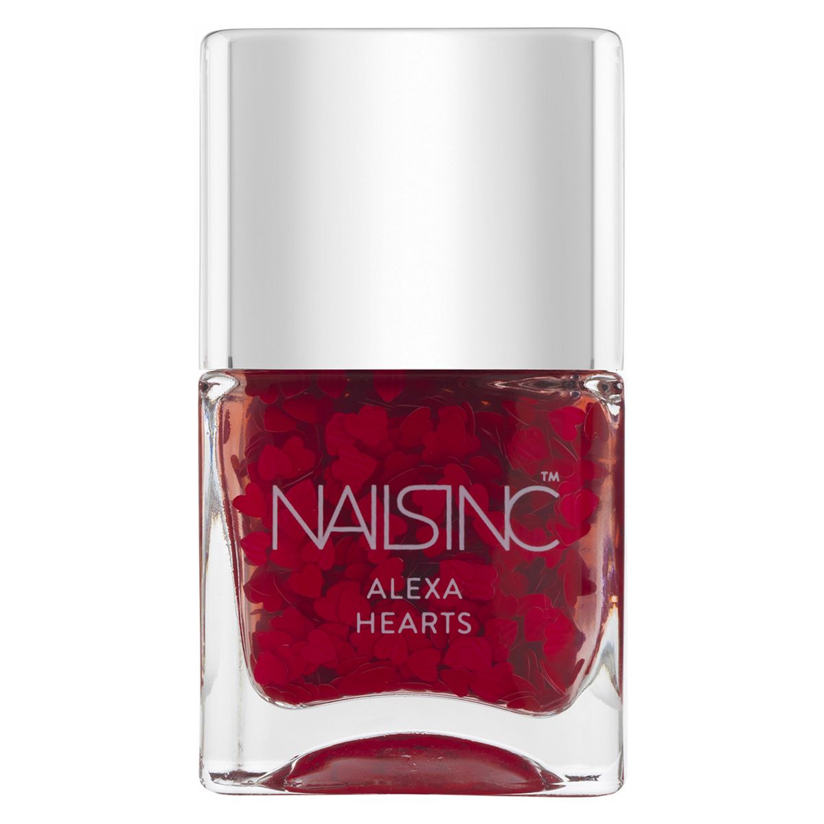 Nails Inc Alexa Hearts Red Top Coat 14ml