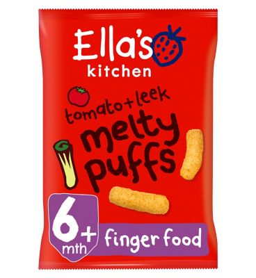 Ella's Kitchen Organic Tomato + Leek Melty Puffs Baby Snack 6+ Months 20g