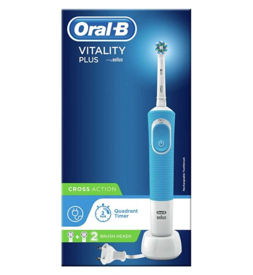 Oral B Vitality Plus Cross Action Electric Toothbrush Rechargeable Powered By Braun