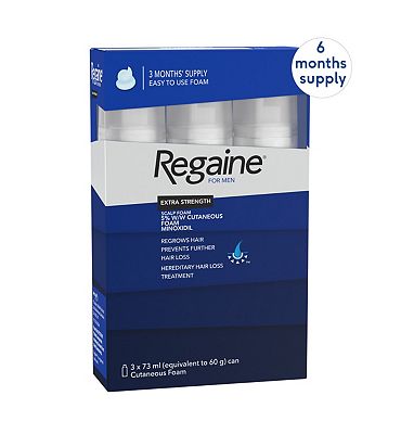 Regaine for Men Extra Strength Scalp Foam 5% w/w Cutaneous Foam - 6 months supply