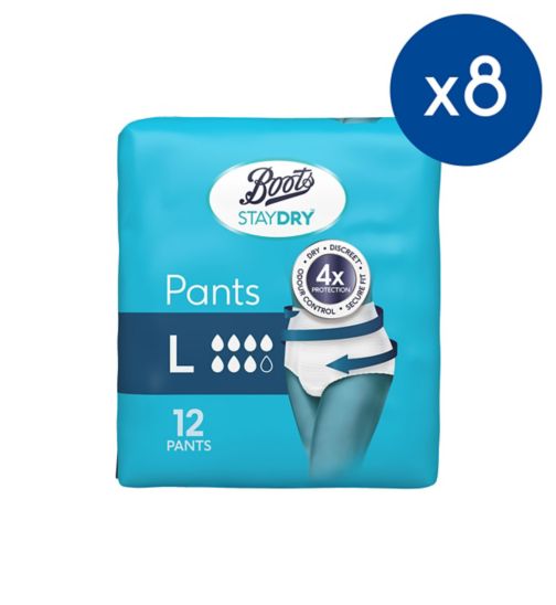 Boots StayDry Pants Large - 96 Pants (8 Pack Bundle)