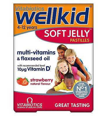 Vitabiotics Wellkid Soft Jelly 30 Pastilles Natural Strawberry Flavour