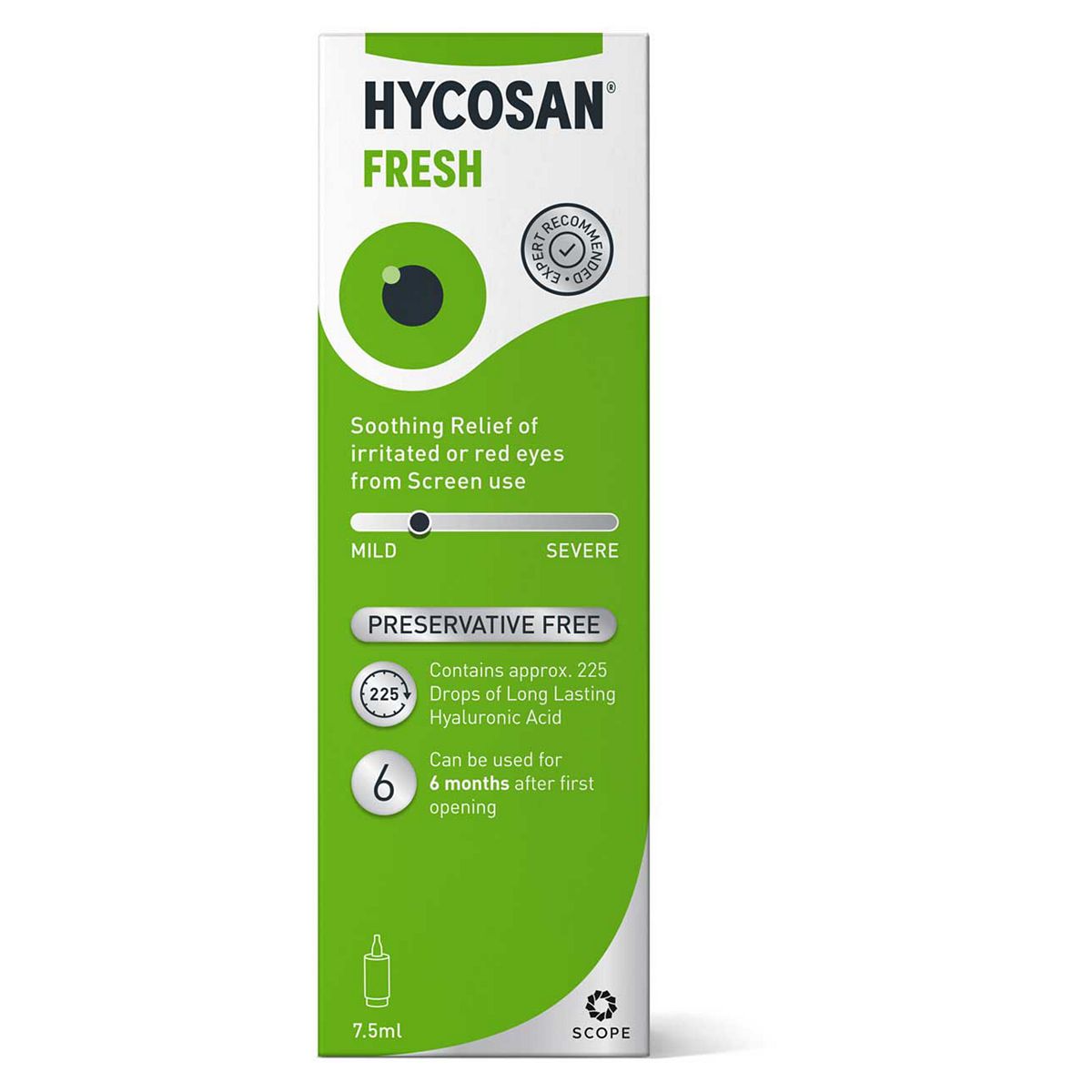 Hycosan Fresh - Eye Drops With Hyaluronic Acid For Soothing Relief Of Mild Dry Eyes And Irritated Or Red From Screen Use, 5Ml