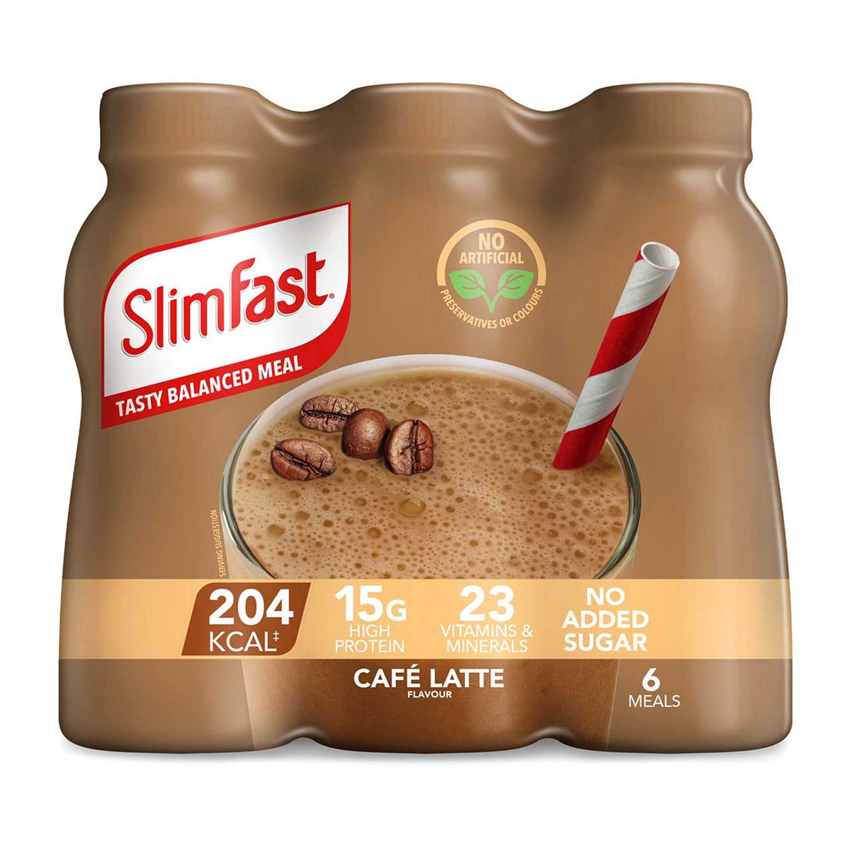 Slim Fast Slimfast Café Latte Flavour Shake 6 X 325Ml