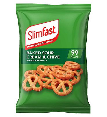 SlimFast Baked Sour Cream & Chive Flavour Pretzels - 23g