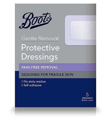 Boots Pharmaceuticals Gentle Removal Adhesive Dressings - 5 pack of 8.3cm x 6xm.