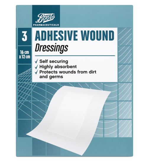Boots Pharmaceuticals Adhesive Wound Dressings - 3 dressings (16 x 12cm)