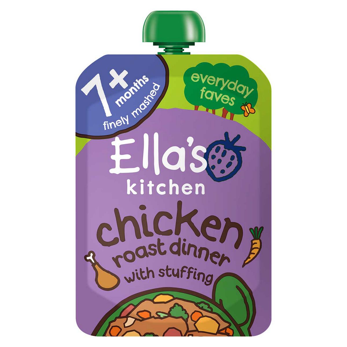 Ella's Kitchen Organic Chicken Roast Dinner Baby Food Pouch 7+ Months 130G