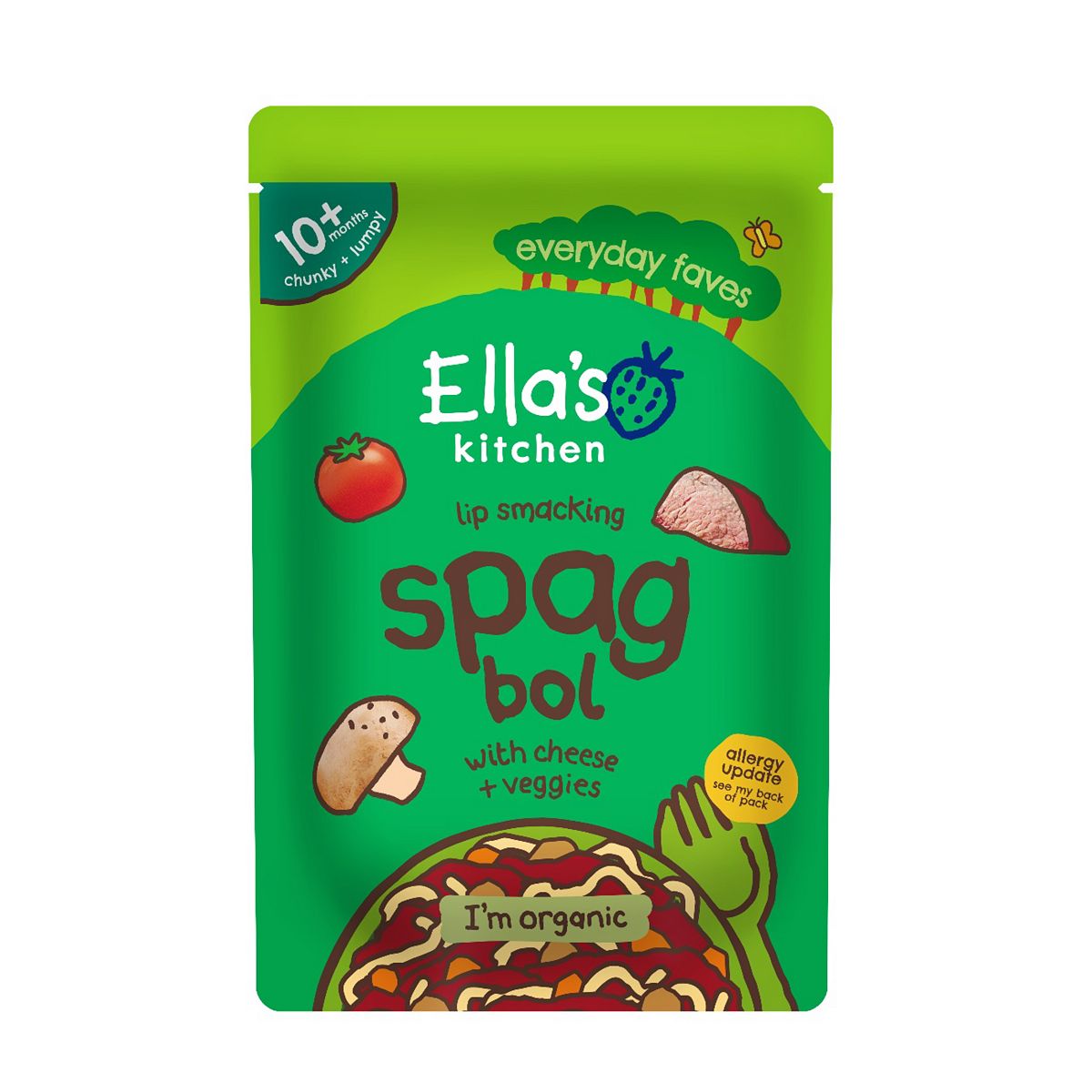 Ella's Kitchen Organic Spag Bol With Cheese Baby Food Pouch 10+ Months 190G