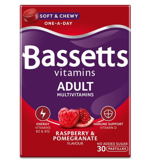 Bassetts Adult Multivitamins Raspberry & Pomegranate Flavour 30 Pastilles