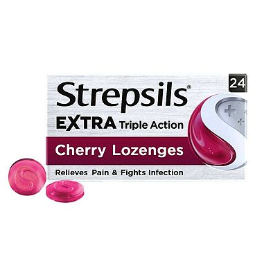 Strepsils Extra Cherry - Throat Pain Relief Lozenges 24s