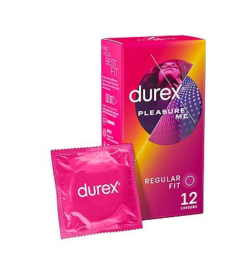 Durex Pleasure Me Ribbed & Dotted Condoms - Regular Fit -12 pack