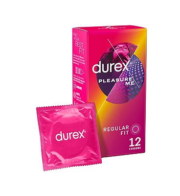 Durex Pleasure Me Ribbed Dotted Condoms Regular Fit 12 pack