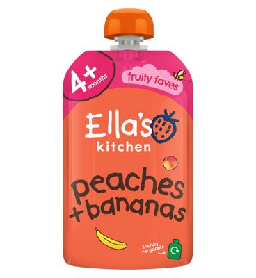 Ella's Kitchen Organic Peaches + Bananas Pouch 4+ Mths 120g