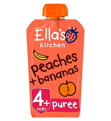 Ella’s Kitchen Organic Peaches and Bananas Baby Food Pouch 4+ Months 120g