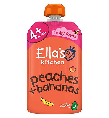 Ella's Kitchen Organic Peaches and Bananas Baby Food Pouch 4+ Months 120g