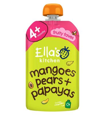 Ella's Kitchen Organic Mangoes Pears + Papayas Pouch 4+ Mths 120g