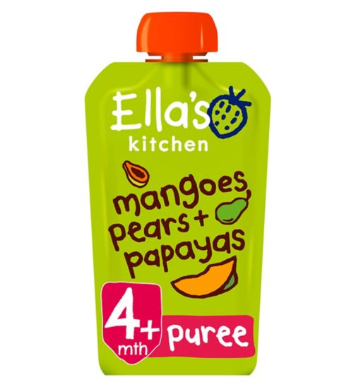 Ella's Kitchen Organic Mangoes Pears + Papayas Pouch 4+ Mths 120g