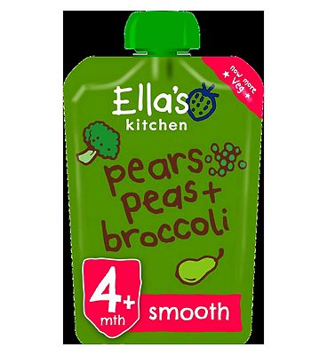 Ellas Broccoli, pear and pea pouch 4+ months 120g