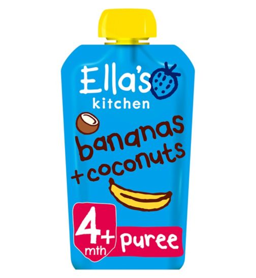 Ella's Kitchen Organic Bananas and Coconuts Baby Food Pouch 4+ Months 120g