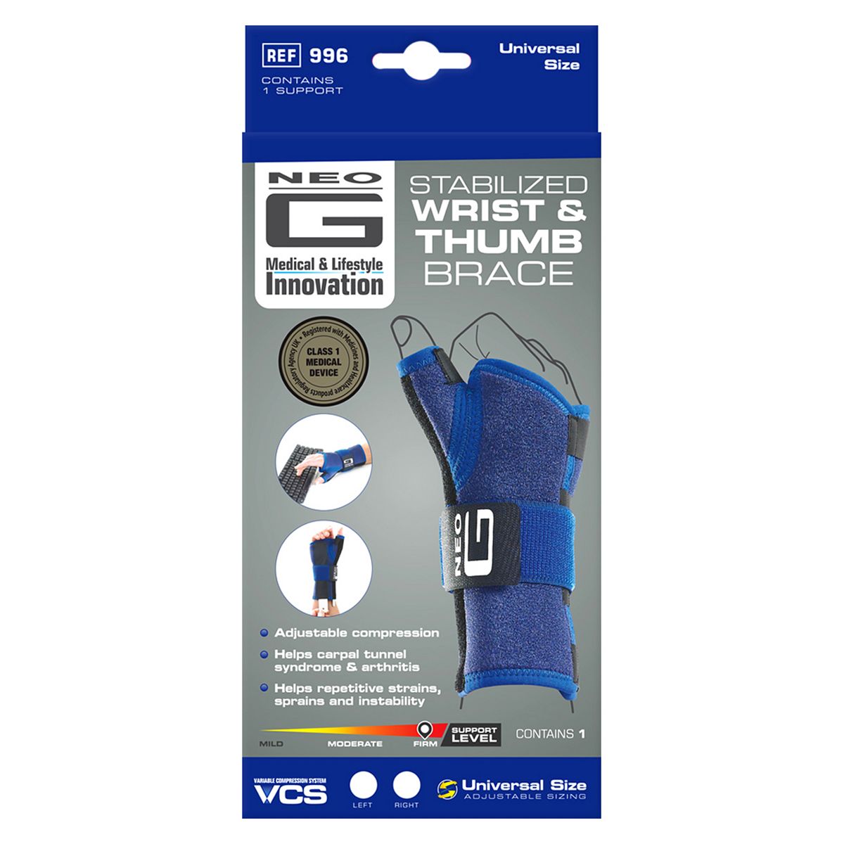Neo G Stabilized Wrist And Thumb Brace - Left