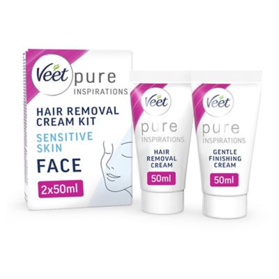 Veet Face Hair Removal Kit, Sensitive Skin, 2x50ml