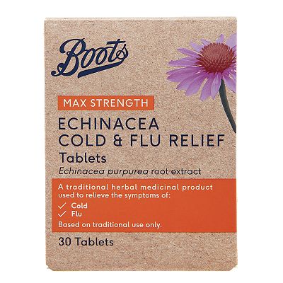 Image of Boots Pharmaceuticals Max Strength Echinacea Cold and Flu Relief - 30 tablets