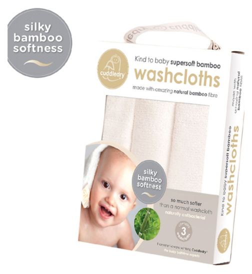 Cuddledry Kind to Baby Bamboo Washcloth - Set of Three