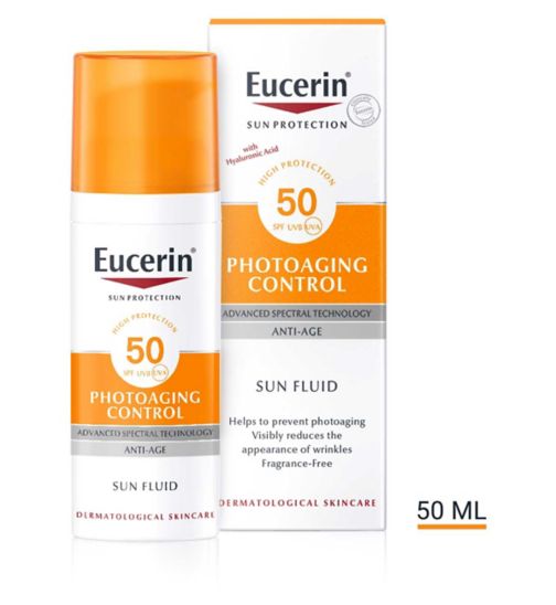 Eucerin Sun Anti-Ageing Sun Cream for Face with Hyaluronic Acid SPF 50+, 50ml