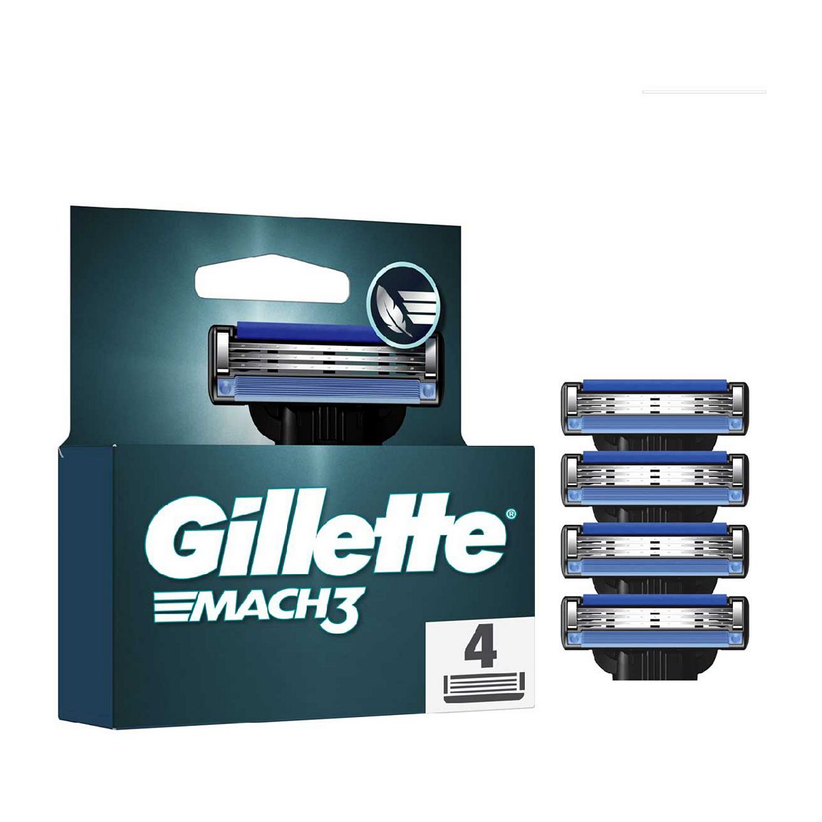 Gillette Mach3 Razor Refills For Men, 4 Blade