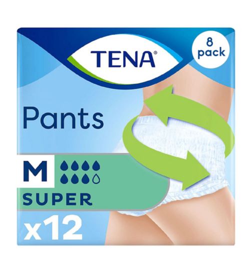 TENA Incontinence Pants Super Medium - 12 pack;TENA Incontinence Pants Super Medium - 12 pack;TENA Incontinence Pants Super Medium - 12 pack (8x12)