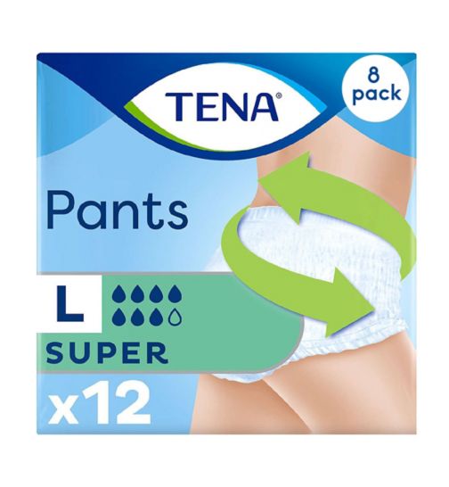 TENA Incontinence Pants Super Large - 12 pack;TENA Incontinence Pants Super Large - 12 pack (8x12);TENA Pants Super large - 12 Pants